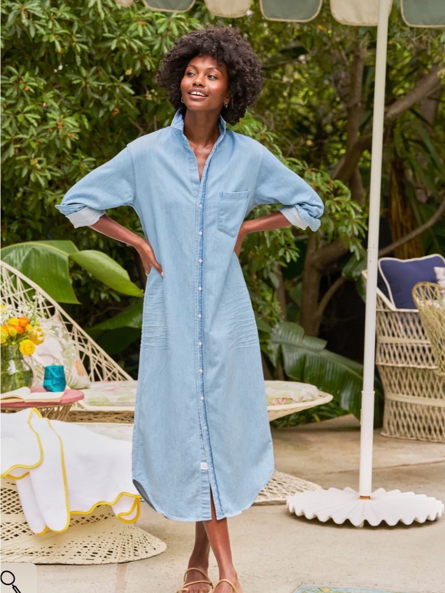 Frank And Eileen Classic Denim Rory Button-Down Midi Dress New Worn Once